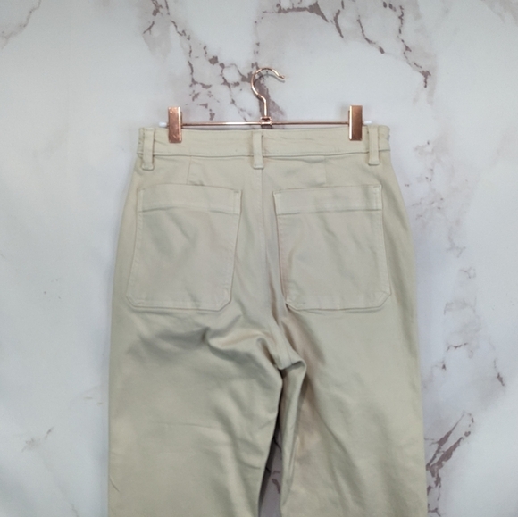 Everlane Pants 4 The Slim Leg Crop Sandstone Beige High Rise Stretch Anke - Picture 9 of 13